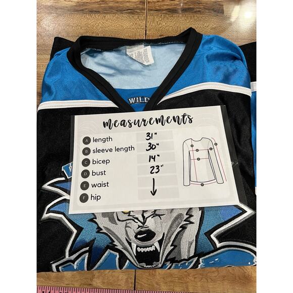 Wenatchee Wild OT Sport Hockey Jersey Mens L Black Blue White WHL Authentic - Picture 10 of 10